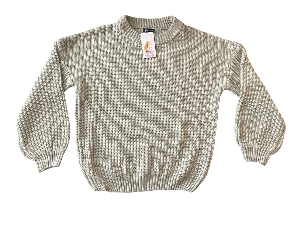 NWT Cream Casual Cozy Chunky Ribbed Knit Oversized Sweater L